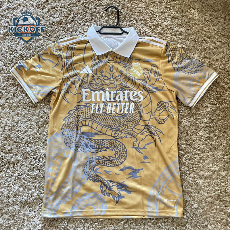 Real Madrid Yellow Special Edition Dragon 2023/24 Jersey