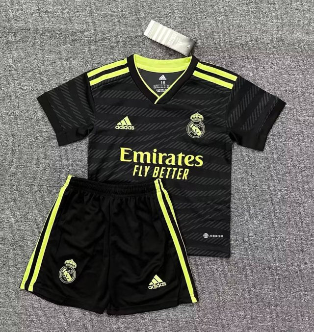 Real Madrid 2023/24 Black and Yellow Children's Kit