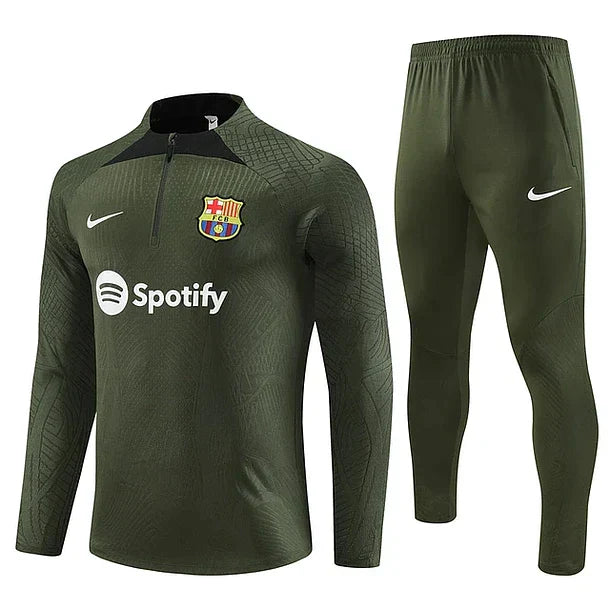 Barcelona Army Green Tracksuit w/shirt 2023/24