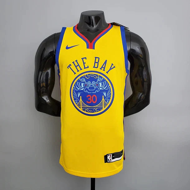 Golden State Warriors Chinese Dragon Robe Yellow 2018