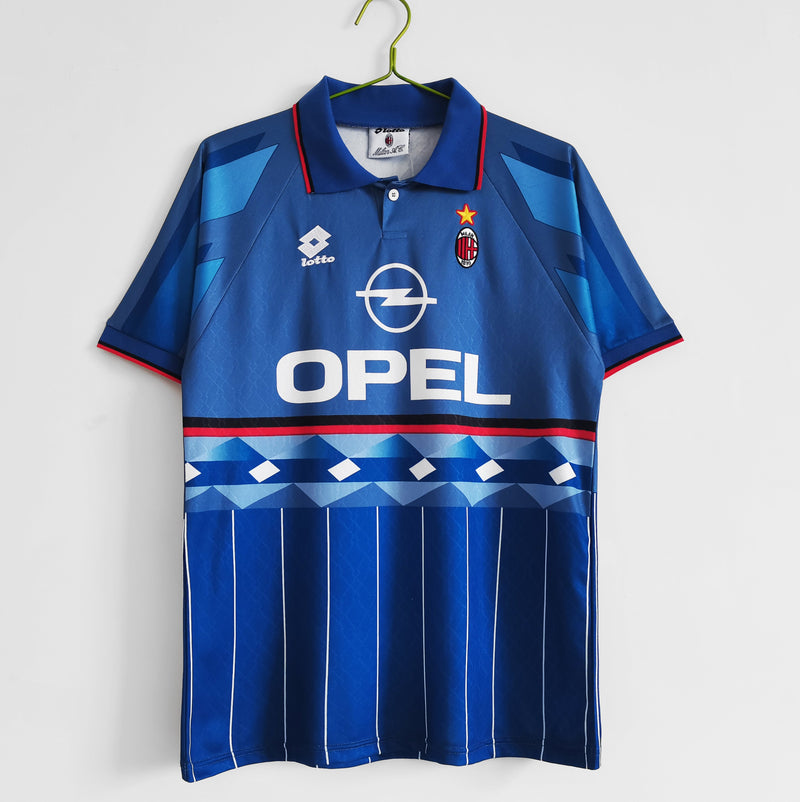 Camisa secundária azul AC Milan 95/96