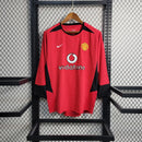 Camisa Manchester United Manga Longa Home 2002/04