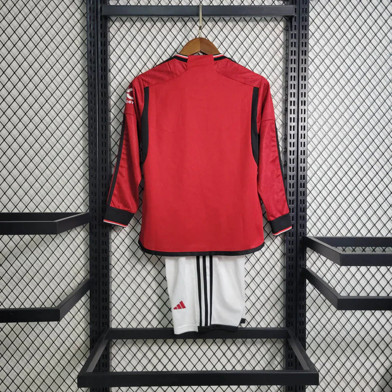 Manchester United Home Child Kit Long Sleeve 2023/24